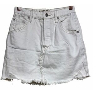 Free People We The Free Brea Cutoff Skirt Deco White Women's Size 25
